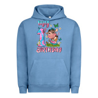 Pigment Pebble Blue my 1 st birthday with little cute cow Urban Hoodie - NancyCooperArtShop