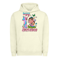 Pigment Pistachio my 1 st birthday with little cute cow Urban Hoodie - NancyCooperArtShop