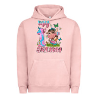 Pigment Salmon my 1 st birthday with little cute cow Urban Hoodie - NancyCooperArtShop