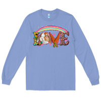 Colony Blue Easter Bunny Love With Rainbow Long Sleeve Tee - RanaPortraitStore