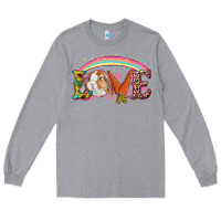 Heather Grey Easter Bunny Love With Rainbow Long Sleeve Tee - RanaPortraitStore