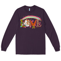Plum Easter Bunny Love With Rainbow Long Sleeve Tee - RanaPortraitStore
