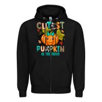 Black Cutest Pumpkin In The Patch Zipper Hoodie - texasbilliewilder