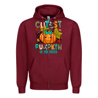 Burgundy Cutest Pumpkin In The Patch Zipper Hoodie - texasbilliewilder