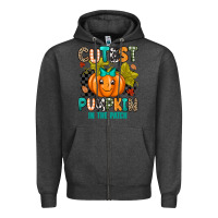 Charcoal Heather Cutest Pumpkin In The Patch Zipper Hoodie - texasbilliewilder