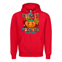 Red Cutest Pumpkin In The Patch Zipper Hoodie - texasbilliewilder