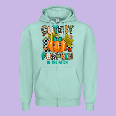 Cutest Pumpkin In The Patch Zipper Hoodie Designed By Texasbilliewilder