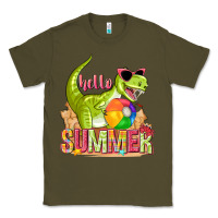 Army Green hello summer rex Classic Tee - texasbilliewilder
