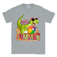 Heather Grey hello summer rex Classic Tee - texasbilliewilder