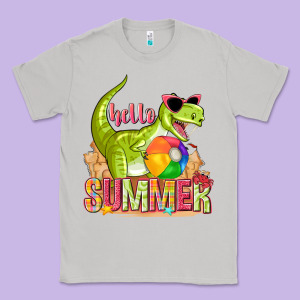 Hello Summer Rex Classic Tee Designed By Texasbilliewilder