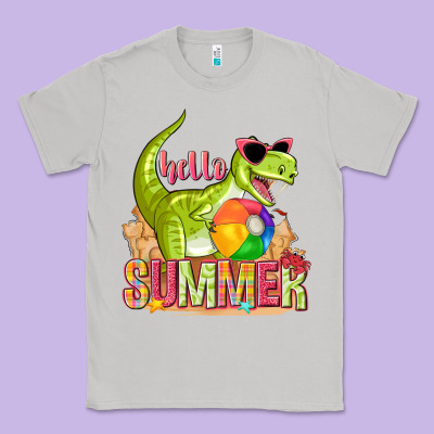 Hello Summer Rex Classic Tee Designed By Texasbilliewilder