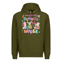 Army Green every favorite bunnys nurse Premium Hoodie - MaliasSmallBusiness