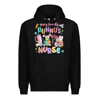 Black every favorite bunnys nurse Premium Hoodie - MaliasSmallBusiness