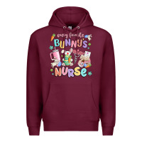 Burgundy every favorite bunnys nurse Premium Hoodie - MaliasSmallBusiness