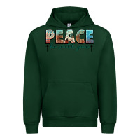 Foreset Green peace be with you cross Urban Hoodie - NancyCooperArtShop