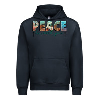Navy peace be with you cross Urban Hoodie - NancyCooperArtShop