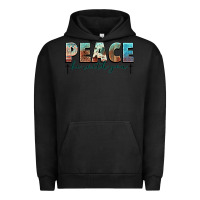 Pigment Black peace be with you cross Urban Hoodie - NancyCooperArtShop