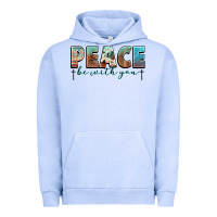 Pigment Grape Ice peace be with you cross Urban Hoodie - NancyCooperArtShop