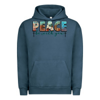 Pigment Midnight Navy peace be with you cross Urban Hoodie - NancyCooperArtShop