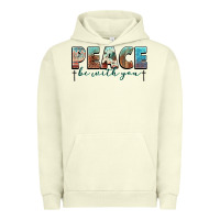 Pigment Pistachio peace be with you cross Urban Hoodie - NancyCooperArtShop
