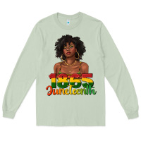 Matcha 1865 juneteenth with afro black woman Long Sleeve Tee - texasbilliewilder