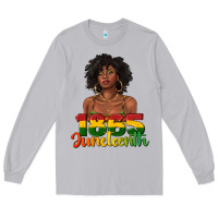 Moon Dust 1865 juneteenth with afro black woman Long Sleeve Tee - texasbilliewilder