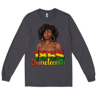 Smoke 1865 juneteenth with afro black woman Long Sleeve Tee - texasbilliewilder
