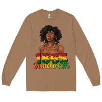 Toasted Coconut 1865 juneteenth with afro black woman Long Sleeve Tee - texasbilliewilder