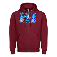 Burgundy autism gnomes Zipper Hoodie - Zillion Design Studio