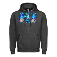 Charcoal Heather autism gnomes Zipper Hoodie - Zillion Design Studio