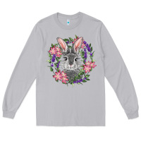 Moon Dust Easter Bunny With Floral Wreath Long Sleeve Tee - RanaPortraitStore
