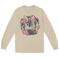 Mushroom Easter Bunny With Floral Wreath Long Sleeve Tee - RanaPortraitStore