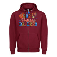 Burgundy busy raising ballers basketball Zipper Hoodie - Zillion Design Studio