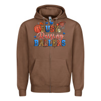 Chestnut busy raising ballers basketball Zipper Hoodie - Zillion Design Studio