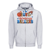 Heather Grey busy raising ballers basketball Zipper Hoodie - Zillion Design Studio