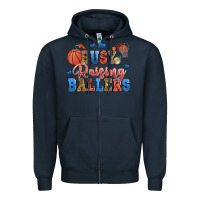 Navy busy raising ballers basketball Zipper Hoodie - Zillion Design Studio