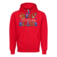 Red busy raising ballers basketball Zipper Hoodie - Zillion Design Studio