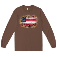 Chestnut america leopard glitter flag Long Sleeve Tee - Zillion Design Studio