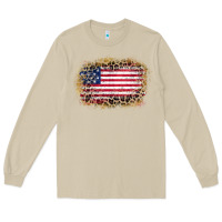Mushroom america leopard glitter flag Long Sleeve Tee - Zillion Design Studio