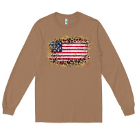 Toasted Coconut america leopard glitter flag Long Sleeve Tee - Zillion Design Studio
