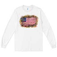 White america leopard glitter flag Long Sleeve Tee - Zillion Design Studio