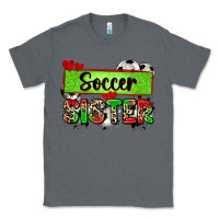 Charcoal Heather soccer sister with leopard Classic Tee - Zillion Design Studio