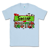 Dusty Blue soccer sister with leopard Classic Tee - Zillion Design Studio