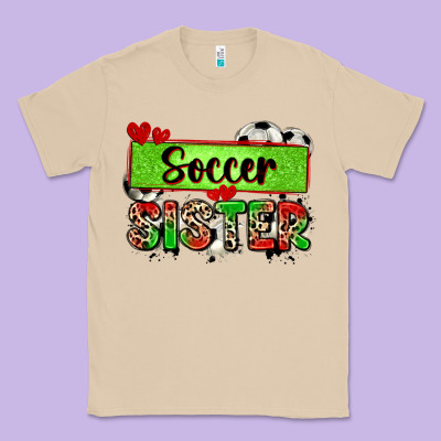 Soccer Sister With Leopard Classic Tee Designed By Zillion Design Studio