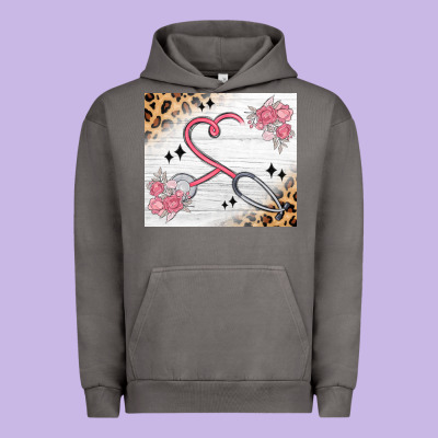 Customized Leopard Floral Nurse Urban Hoodie Designed By Maliassmallbusiness