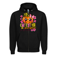 Black Cutest Pumpkin In The Patch Zipper Hoodie - texasbilliewilder