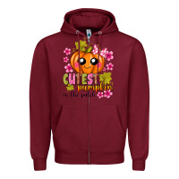 Burgundy Cutest Pumpkin In The Patch Zipper Hoodie - texasbilliewilder