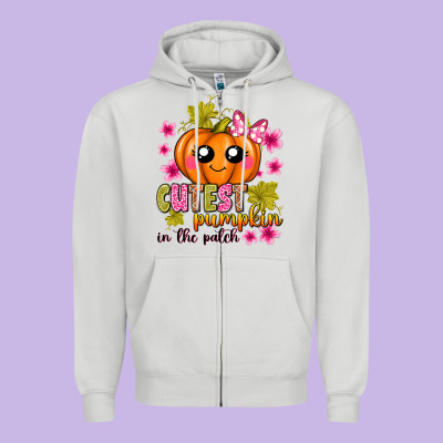 Cutest Pumpkin In The Patch Zipper Hoodie Designed By Texasbilliewilder