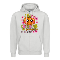 Dove Grey Cutest Pumpkin In The Patch Zipper Hoodie - texasbilliewilder