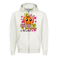Oatmeal Heather Cutest Pumpkin In The Patch Zipper Hoodie - texasbilliewilder